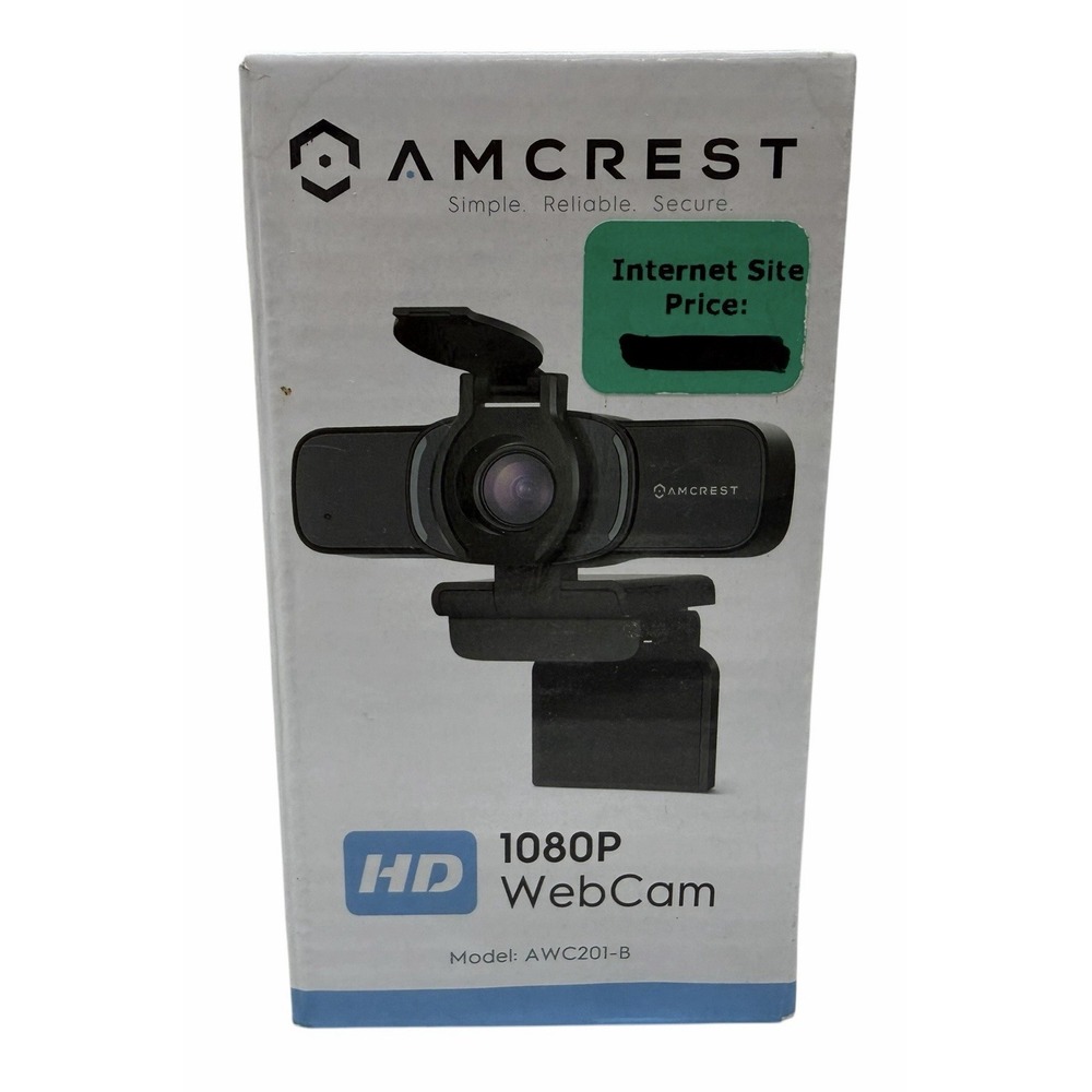 Amcrest AWC201-B 1080P HD USB Webcam w/ Privacy Cover Built-In Mic New